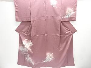 橋に花扇模様訪問着